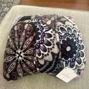 Vera Bradley Fleece Travel Blanket/Pillow NWT Mimosa Medallion Purple/Pink/Gray